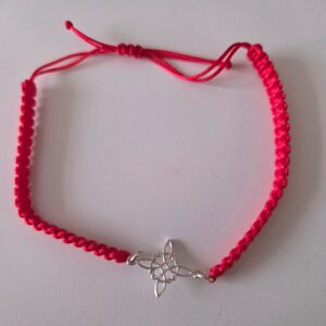 Plata- Pulsera hilo rojo con Nudo de Bruja en Plata de Ley 925