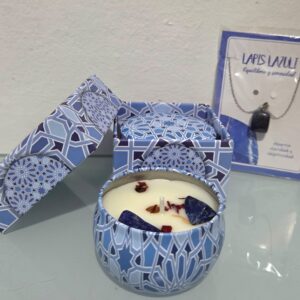 kit vela & pulsera/collar Mandarina Lapislazuli